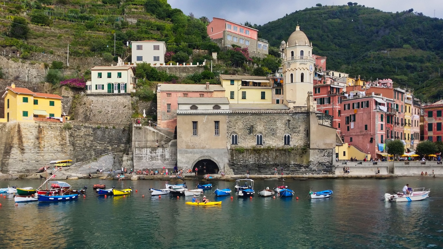Family of four exploring Italy