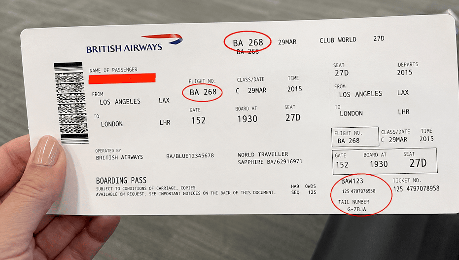British airways ticket